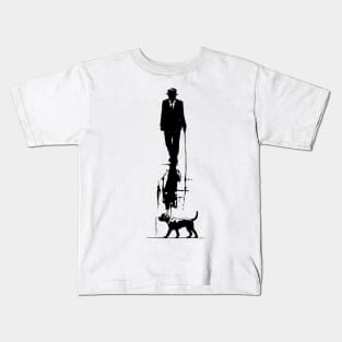 Man and Dog Silhouette Kids T-Shirt